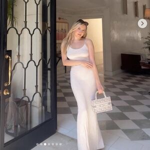 Tiger Mist Cream Maxi Bodycon Dress